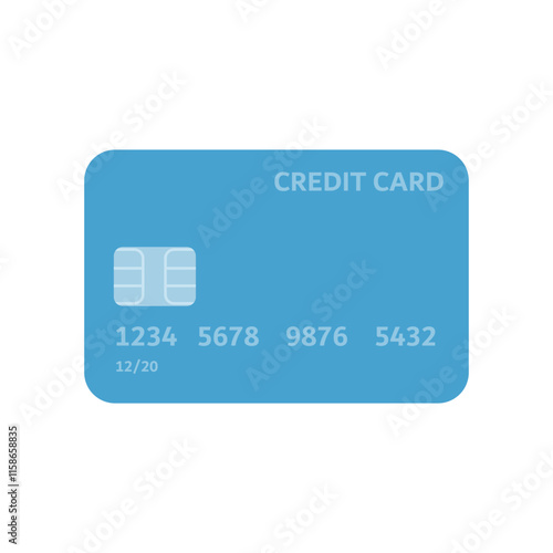 credit card icon. debit card icon. pastel blue flat style icon. bank card vector illustration.