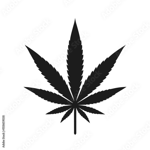 Cannabis (marijuana) hemp leaf flat icon vector illustration