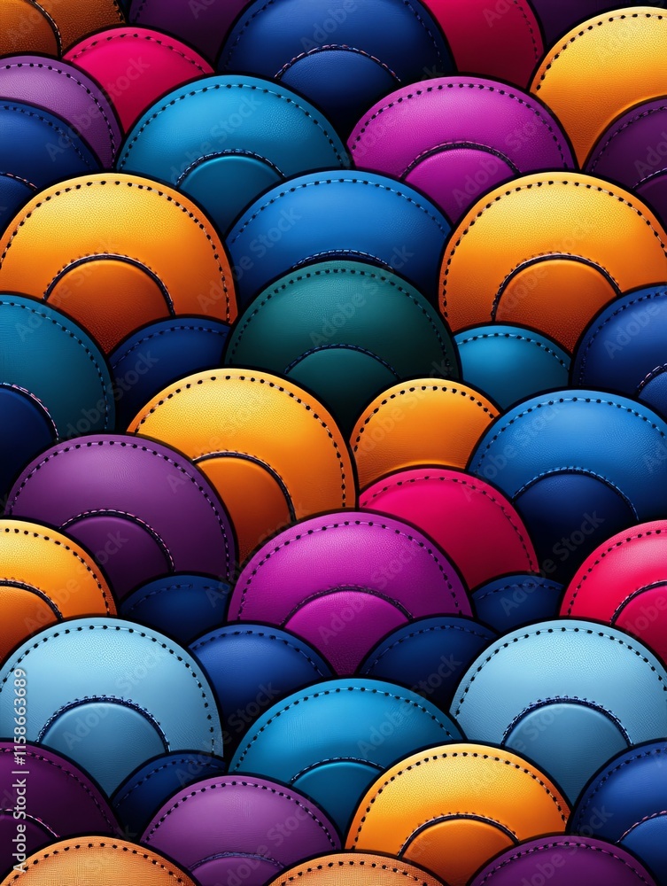 Colorful Stitched Quilting Pattern Abstract Design Colorful Stitched Quilting Pattern Abstract Design
