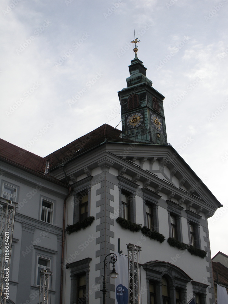 Obraz premium Torre del reloj de Liubliana, Eslovenia