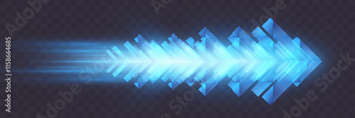 	
Blue glowing arrows moving forward at high speed on dark background, light trail effects, futuristic motion concept, suitable for technology and progress themes.	
