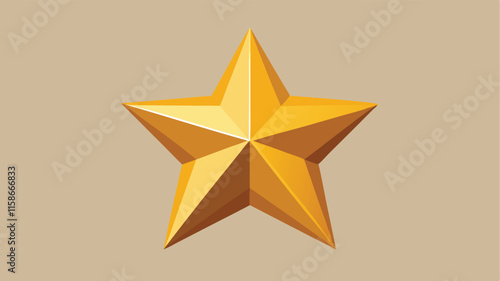 A realistic gold star with sharp edges and a polished surface.