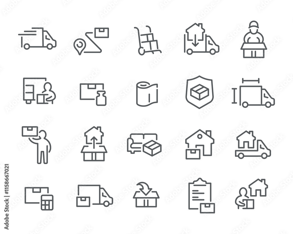 Harmonious Icon Set. Moving and Packing. Ready to Use! Harmonious Icon Set. Moving and Packing. Ready to Use!