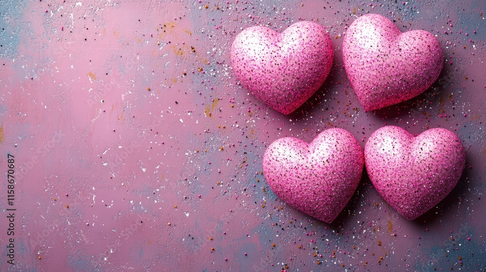 Obraz premium Celebrate love with ntpsclm valentine pink heart patterns illustrations creative design romantic atmosphere artistic display captivating visuals