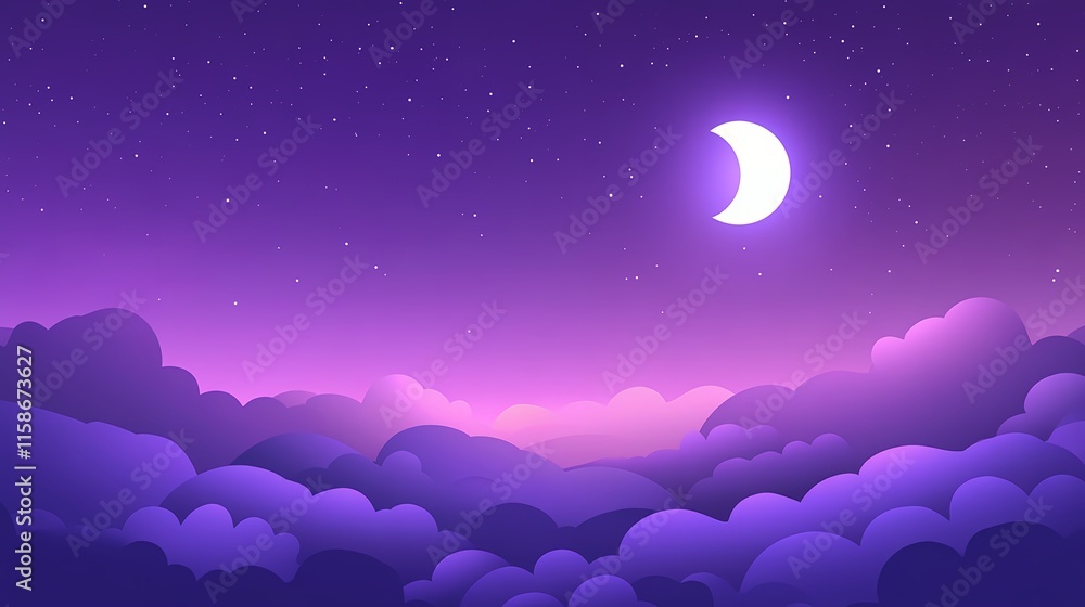 Fototapeta premium アニメ風の夜空