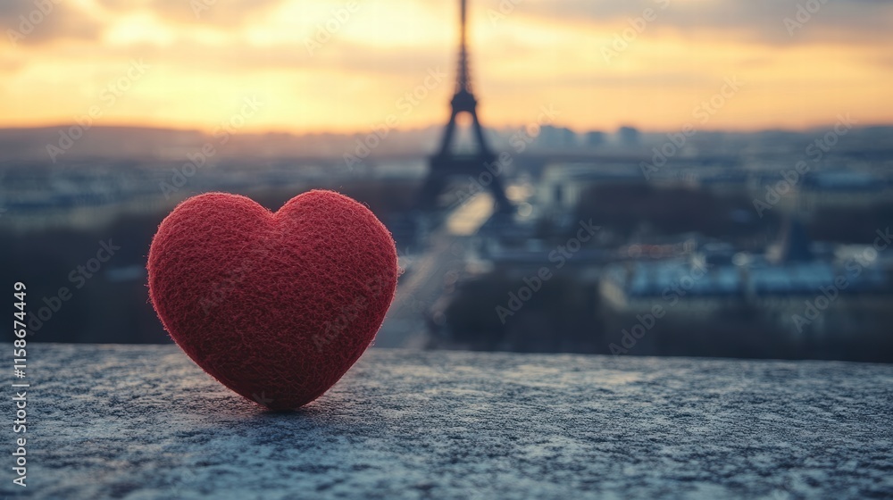 Fototapeta premium Romantic valentine moments paris realistic photography urban environment close-up viewpoint captivating love stories