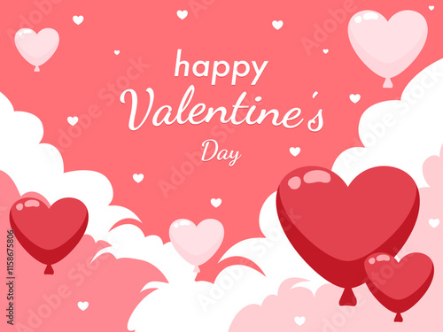 Happy valentines day background. Valentine's Day celebration. Cartoon Vector illustration Template for Poster, Banner, Post, Flyer, Greeting, Card, Cover. Valentine's day design.