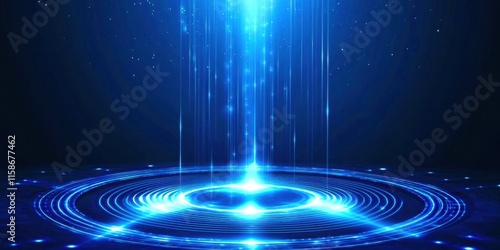 Blue light is shining on a blue background