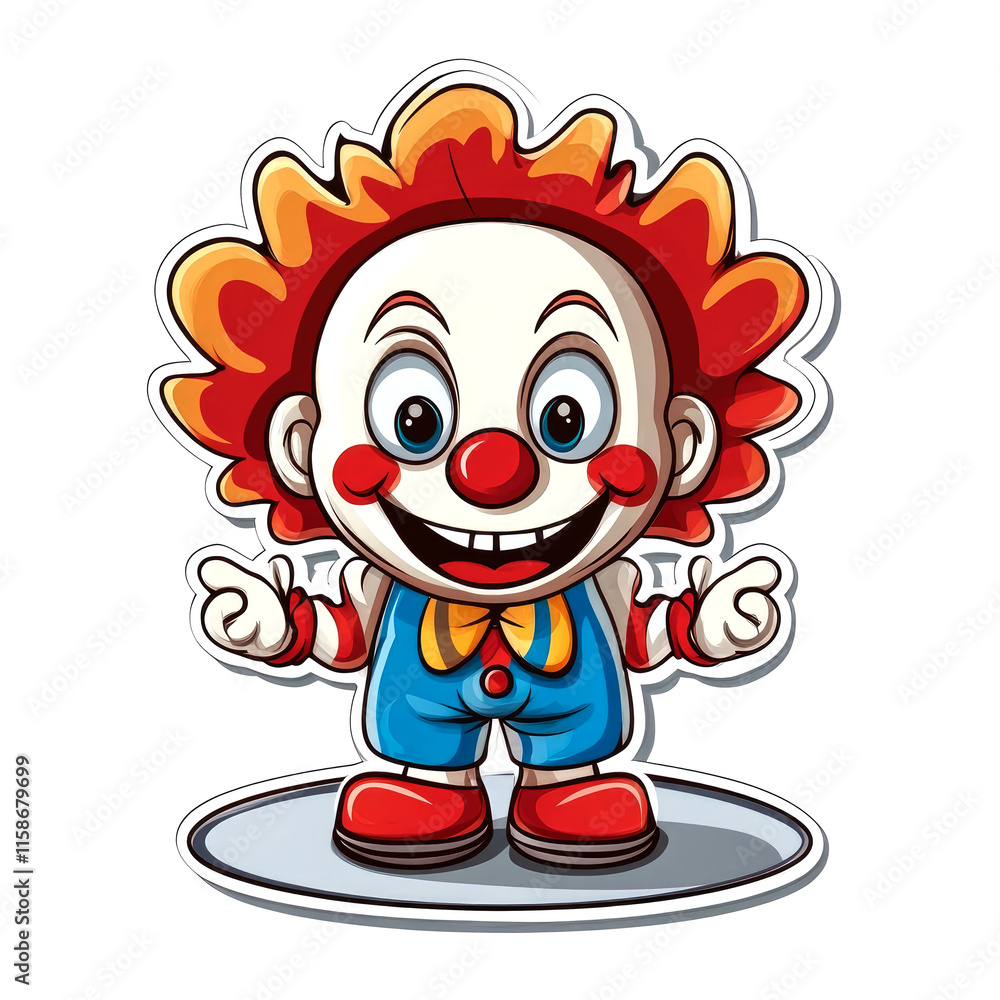 Obraz premium Happy cartoon clown illustration.