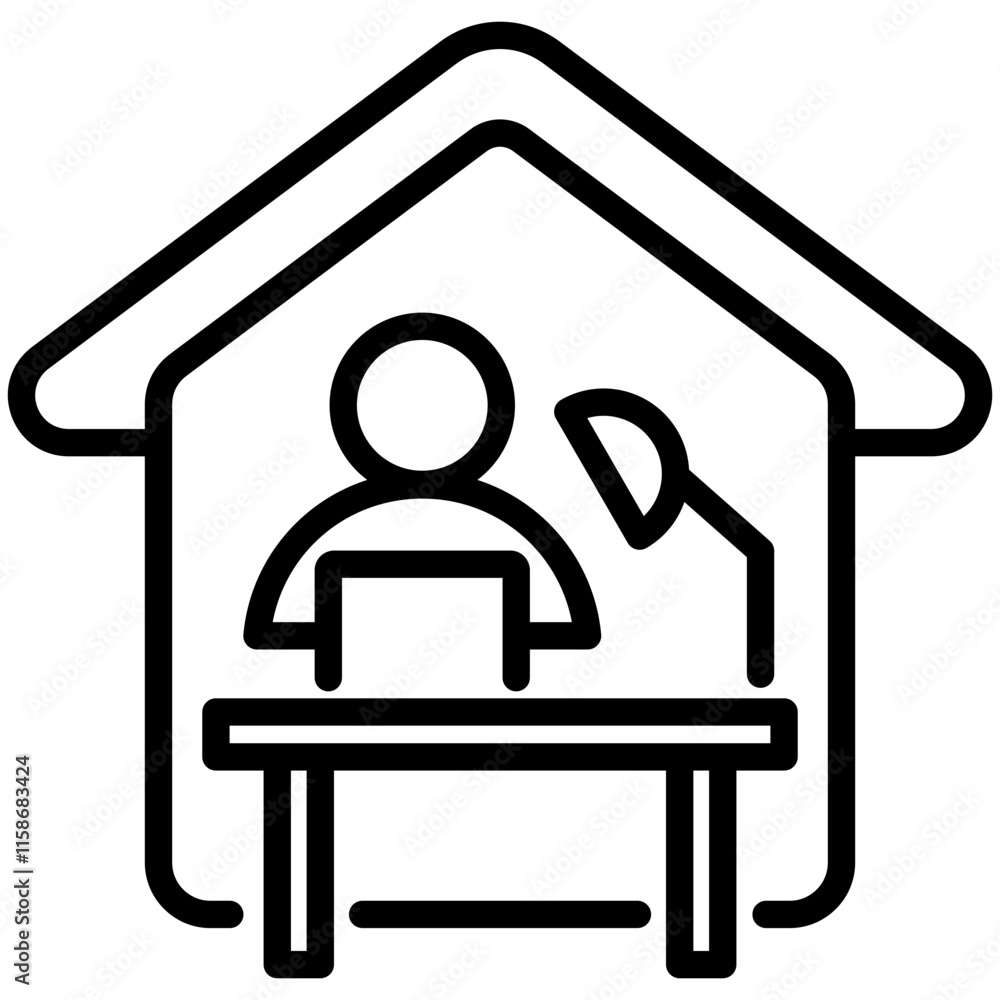 Working At Home Icon Working At Home Icon