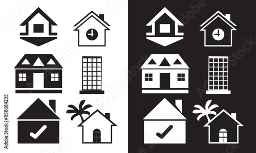 Set of home icons isolated on white background. vector illustration.