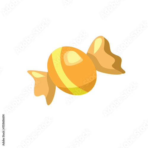 Candy illustration. Orange candy. Sweet candy. Christmas candies. Halloween candies.