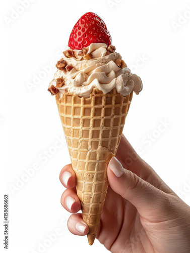 Vanilla Swirl Ice Cream Cone