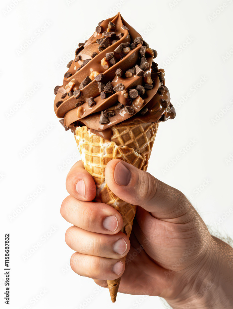 Chocolate Swirl Ice Cream Cone