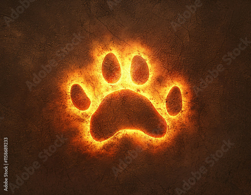 Glowing Paw Print photo