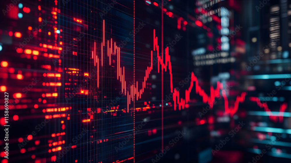 Abstract digital equalizer shape graph about stock market or binary trading.