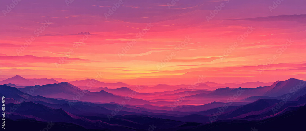Vast expanse of clouds against a colorful sunset sky stretching to the horizon Vast expanse of clouds against a colorful sunset sky stretching to the horizon