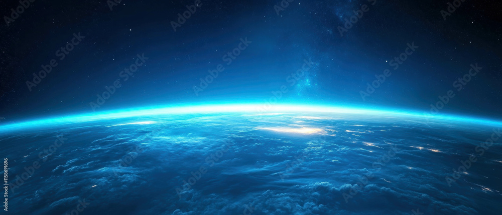 Fototapeta premium Deep blue sky illustration capturing high altitude and serene atmosphere