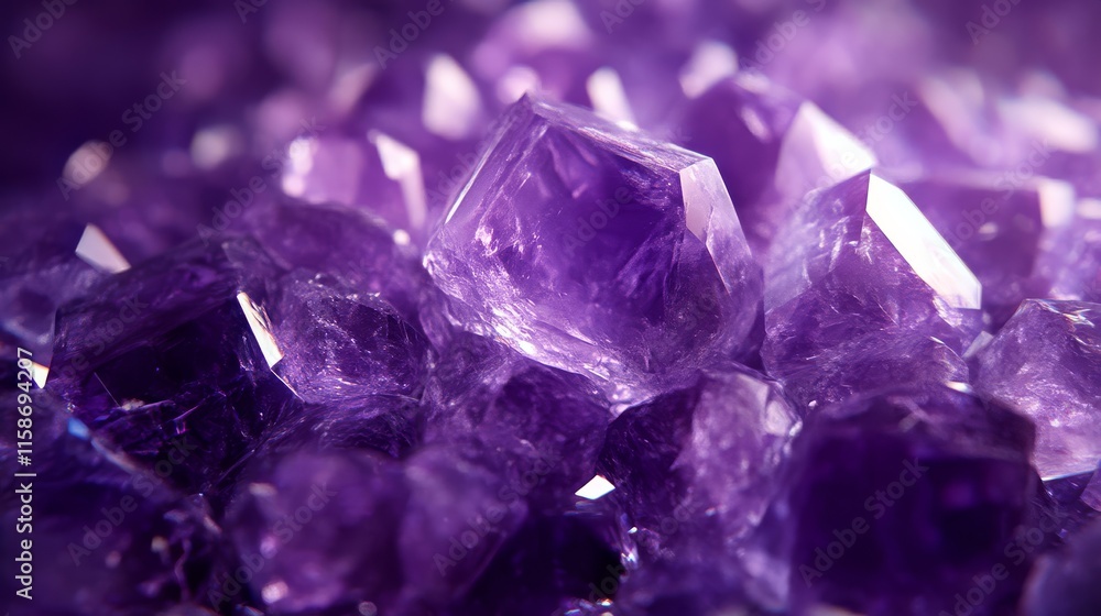 Beautiful, shimmering amethyst crystals clustered together, showcasing rich purple hues and intricate facets. Beautiful, shimmering amethyst crystals clustered together, showcasing rich purple hues and intricate facets.