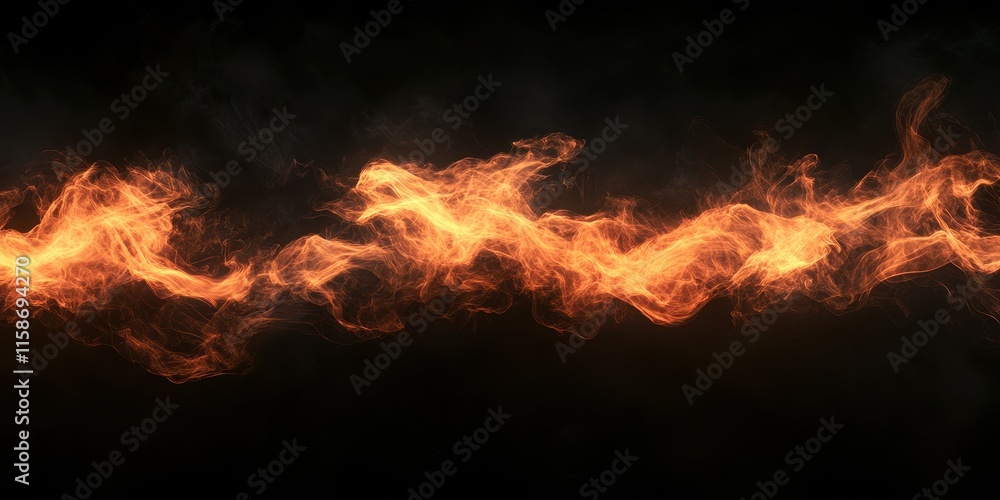 Abstract Orange and Yellow Flames on a Black Background Abstract Orange and Yellow Flames on a Black Background