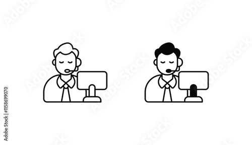 System Operator icon design with white background stock illustration