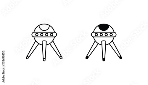 Sputnik icon design with white background stock illustration