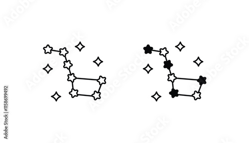 Big Dipper icon design with white background stock illustration