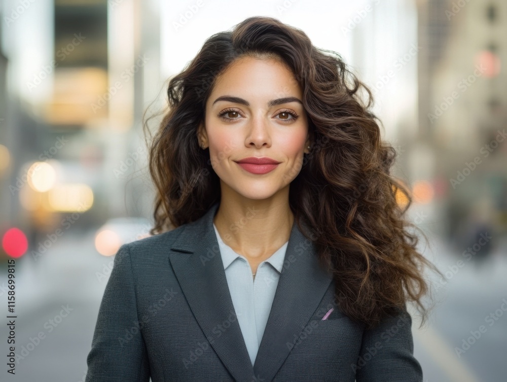 A confident and successful businesswoman stands in an urban setting, exuding professionalism and poise in a stylish suit. A confident and successful businesswoman stands in an urban setting, exuding professionalism and poise in a stylish suit.