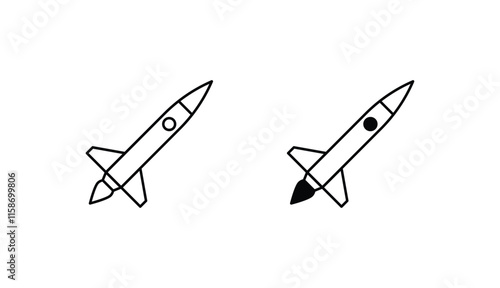 Rocket Launcher icon design with white background stock illustration