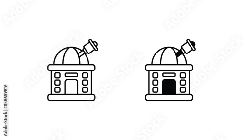 Observatory icon design with white background stock illustration