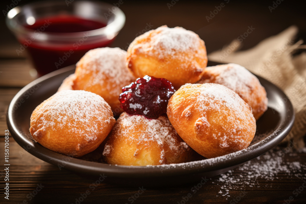 Carnival Fritters with Berry Compote Carnival Fritters with Berry Compote