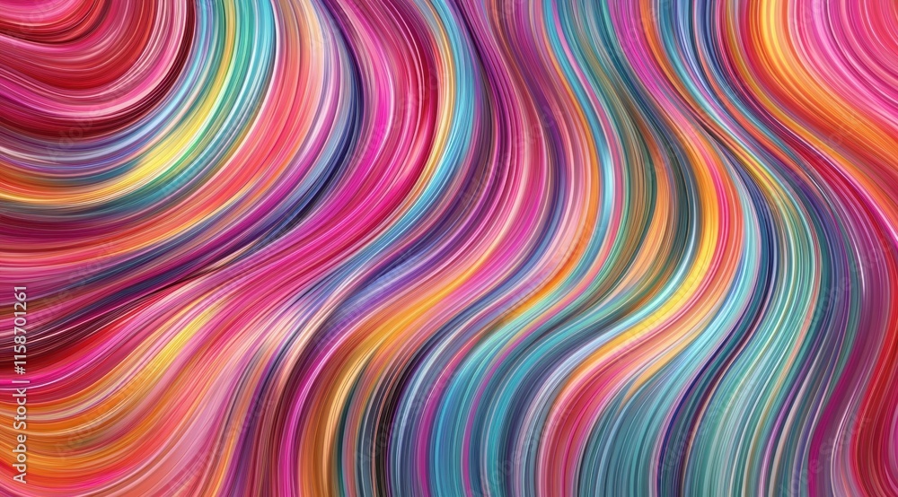 Colorful background with vibrant curves, abstract design, 3D rendering, colorful gradient, curved line Colorful background with vibrant curves, abstract design, 3D rendering, colorful gradient, curved line