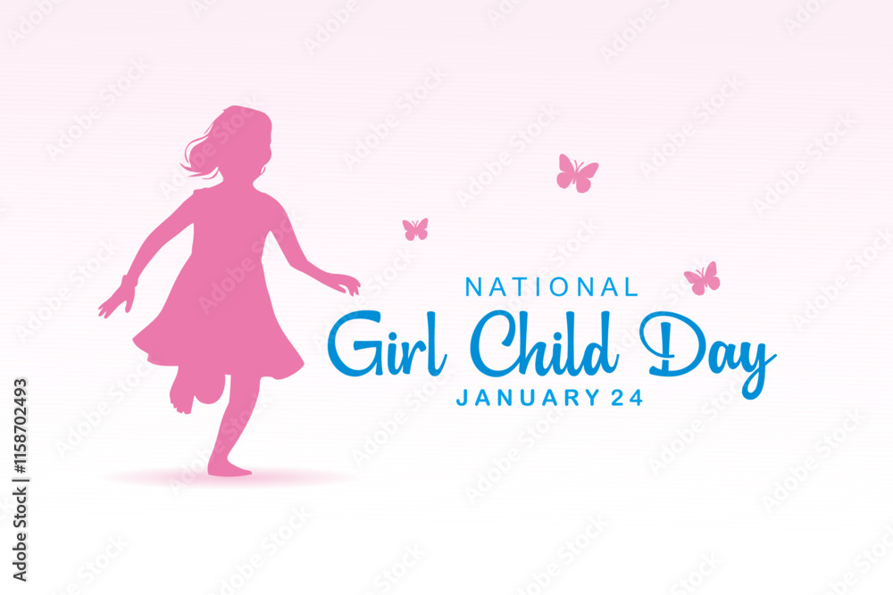 National Girl Child Day Vector concept National Girl Child Day Vector concept