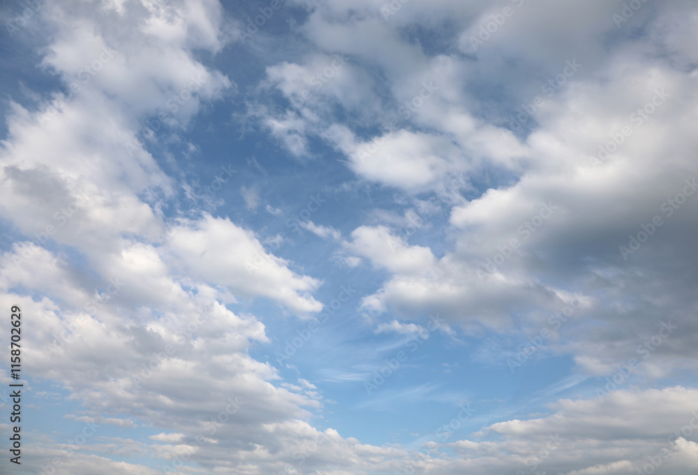 background with blue sky and white clouds ideal as a concept of purity and paradise background with blue sky and white clouds ideal as a concept of purity and paradise