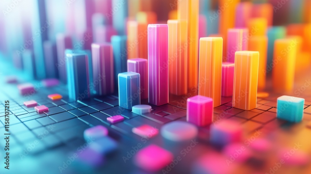 Obraz premium Dynamic Colorful Data Visualization Graphic