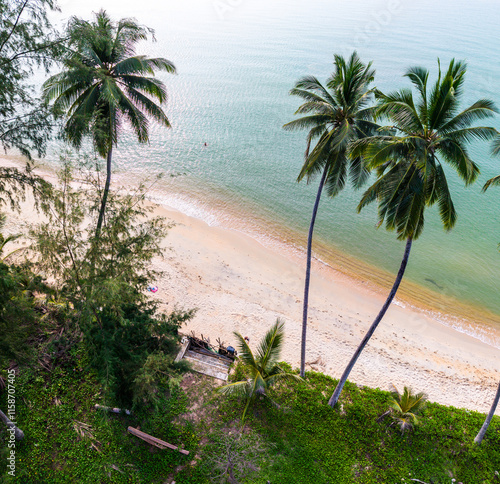 Aerial views of Lipa Noi beach in koh Samui island, Thailand photo