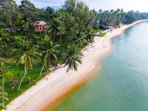 Tableau sur toile Aerial views of Lipa Noi beach in koh Samui island, Thailand