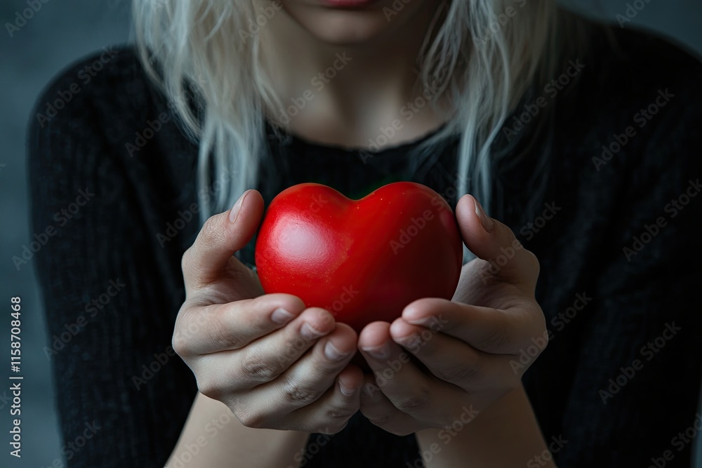Hands of a female doctor holding a red heart, human support for a patient. medical examination, assistance from a cardiologist. Hands of a female doctor holding a red heart, human support for a patient. medical examination, assistance from a cardiologist.