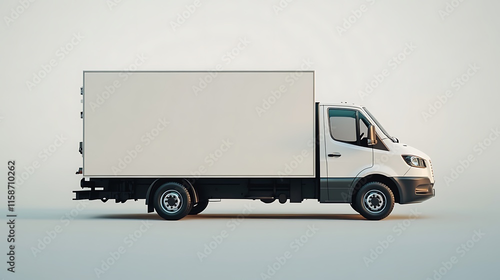 Delivery truck driving through industrial zone transport urban scene Delivery truck driving through industrial zone transport urban scene