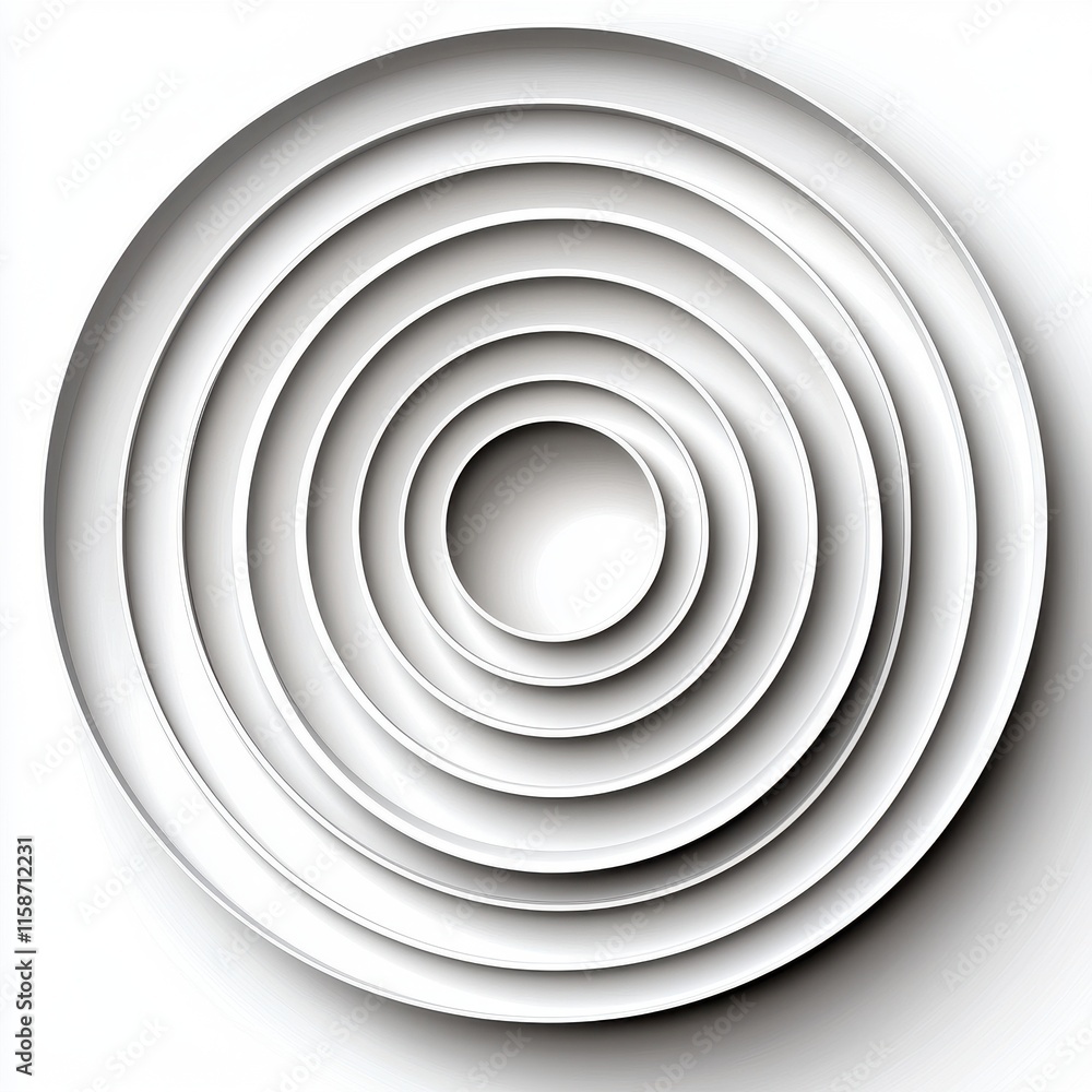 Fototapeta premium Abstract Circular Layers Design with Soft Gray Tones and Depth