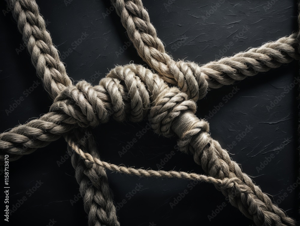 Fototapeta premium rope on a dark surface