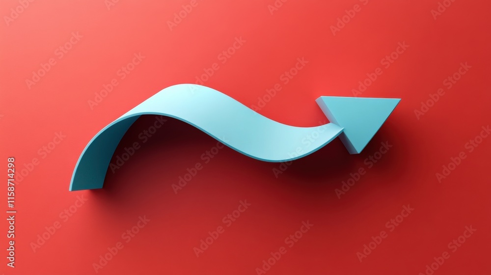 Abstract Geometric Arrow Design on Red Background Abstract Geometric Arrow Design on Red Background