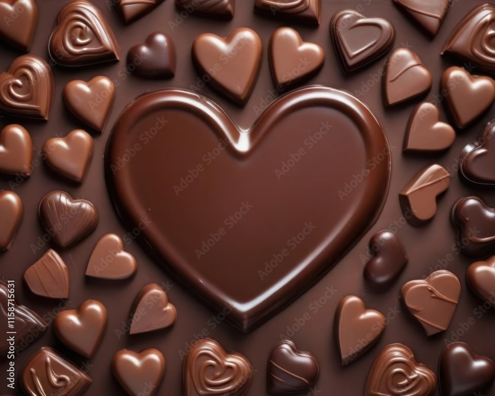 Fototapeta premium heart shaped chocolate candies