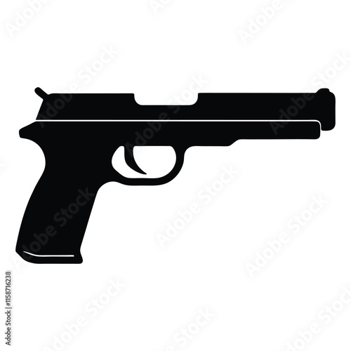 Gun silhouette on a white background vector illustration photo