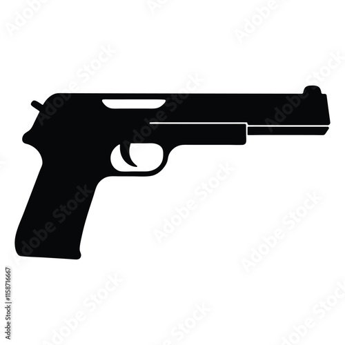 Gun silhouette on a white background vector illustration photo