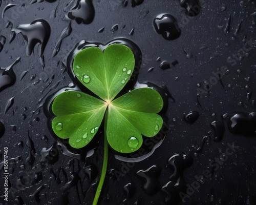 green leaf with water drops
