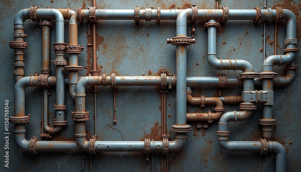 Industrial background with rusty old pipes and textures for copy space Industrial background with rusty old pipes and textures for copy space
