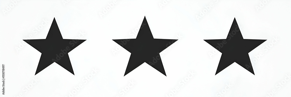 Three Black Stars Graphic Design, Simple shapes represent ratings, awards, or achievements, visually striking and elegantly minimalistic. Three Black Stars Graphic Design, Simple shapes represent ratings, awards, or achievements, visually striking and elegantly minimalistic.