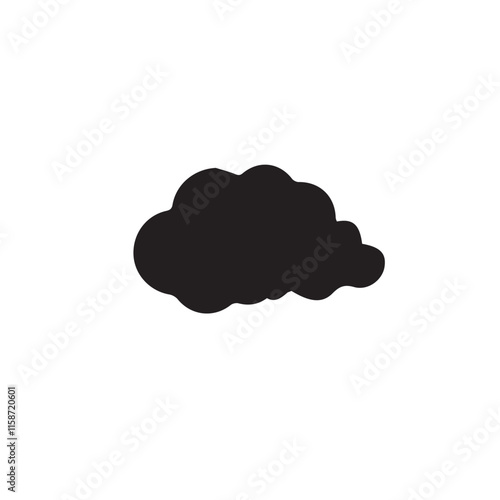 Clouds silhouettes. Vector set of clouds shapes On White Background. Collection of various forms and contours.