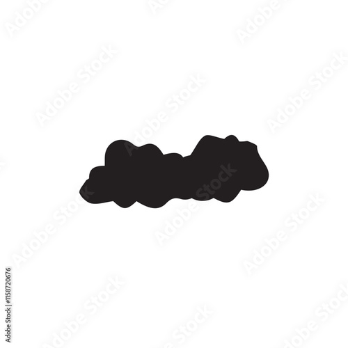 Clouds silhouettes. Vector set of clouds shapes On White Background. Collection of various forms and contours.